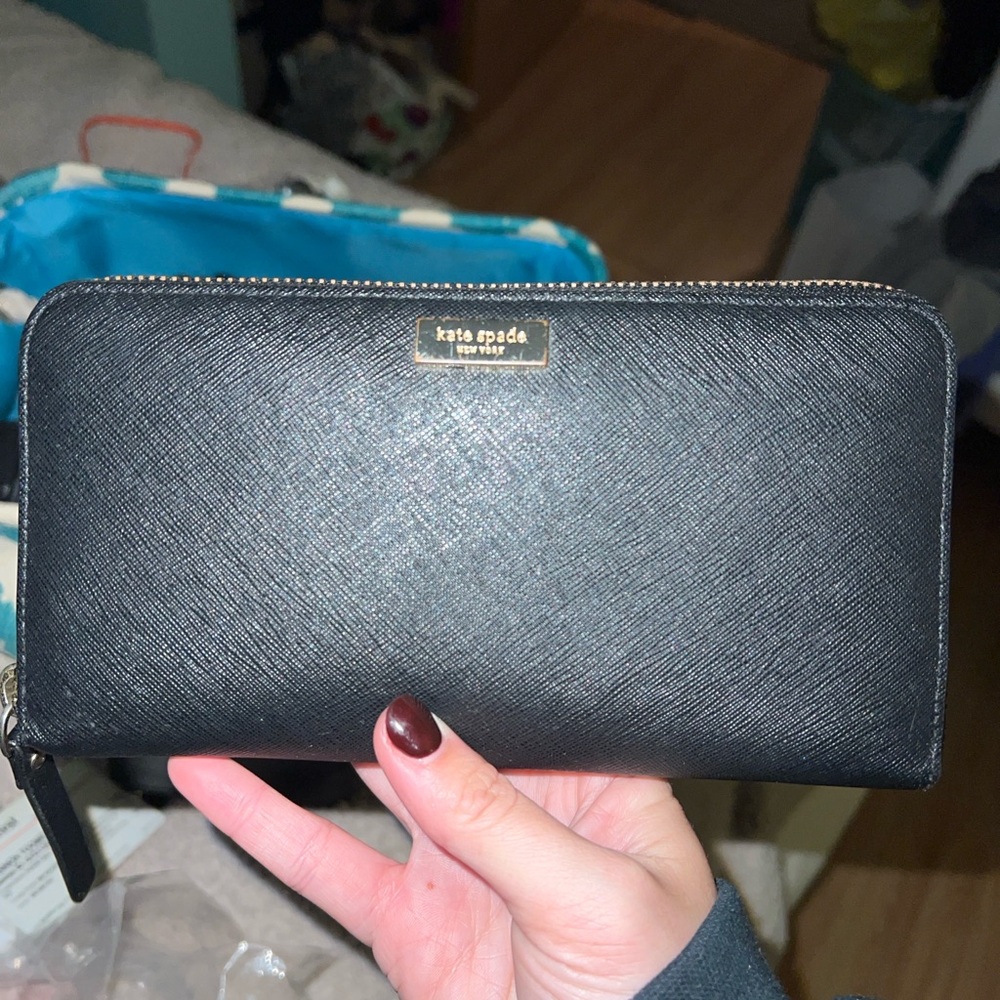 Kate Spade Elegant Black Zip-Around Wallet